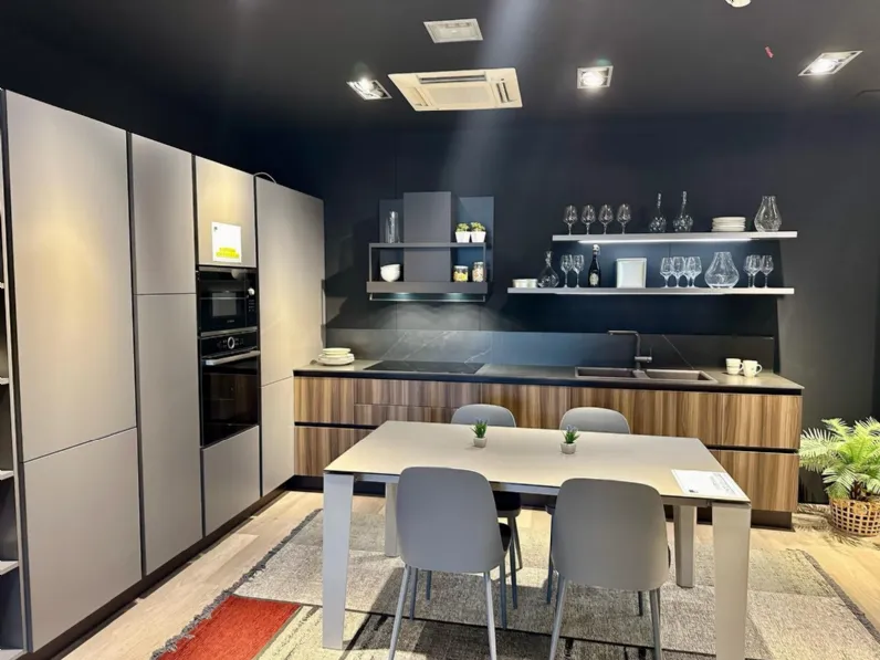 Cucina Domino moderna grigia Prima cucine ad angolo scontata 44%