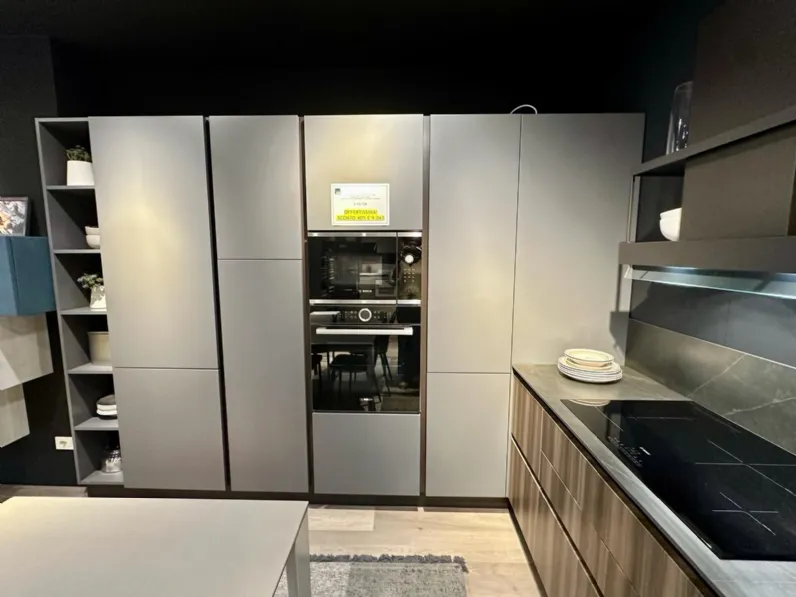 Cucina grigio moderna ad angolo Prima cucine Domino a soli 9065