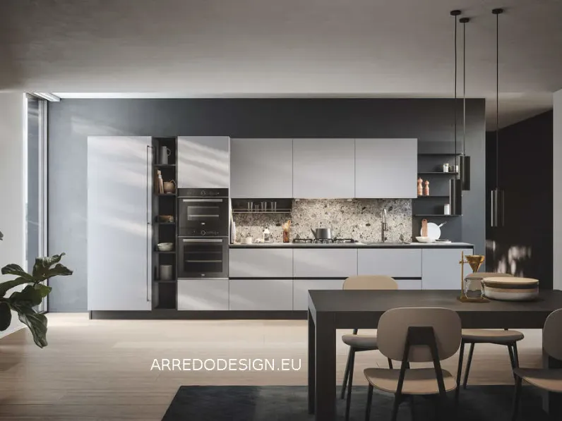 Cucina lineare moderna bianca Prima cucine Domino a soli 4900 Euro