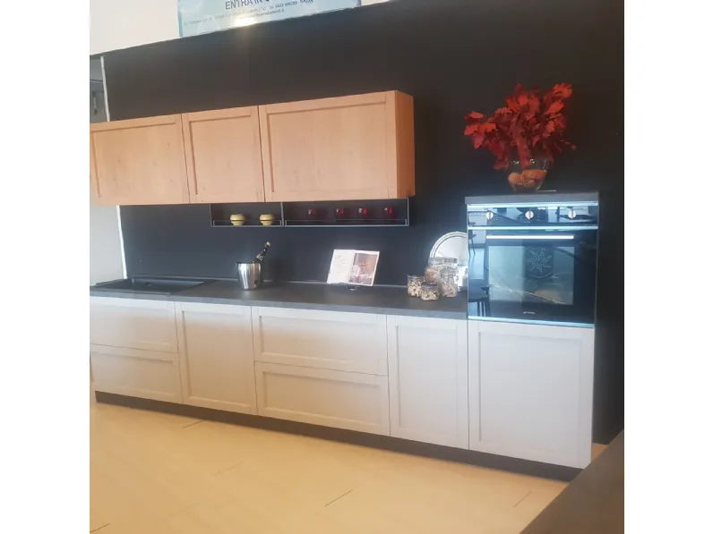 Cucina Prima cucine moderna lineare rovere chiaro in legno Noah