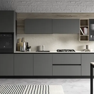 CUCINA Primacucine lineare Zoe grafite e zoe grafite e silvermine SCONTATA