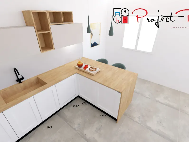 Cucina design con penisola Project penisola  Artigianale a prezzo ribassato