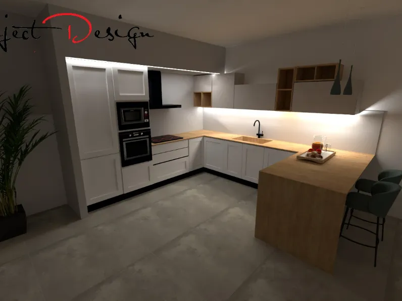 Cucina design con penisola Project penisola  Artigianale a prezzo ribassato