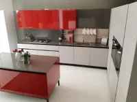 Cucina rossa design ad isola Polvere Arredo3