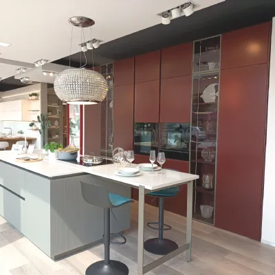 Cucina Lounge - riflex moderna rossa Veneta cucine con isola scontata 51%
