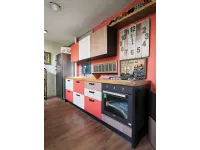Cucina rossa moderna lineare Cucina multicolor moderna con il piano legno Nuovi mondi cucine in offerta