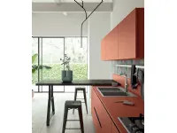 Cucina rossa moderna lineare Ar-due Easy matt a soli 7290