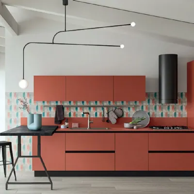 Cucina rossa moderna lineare Ar-due Easy matt a soli 7290