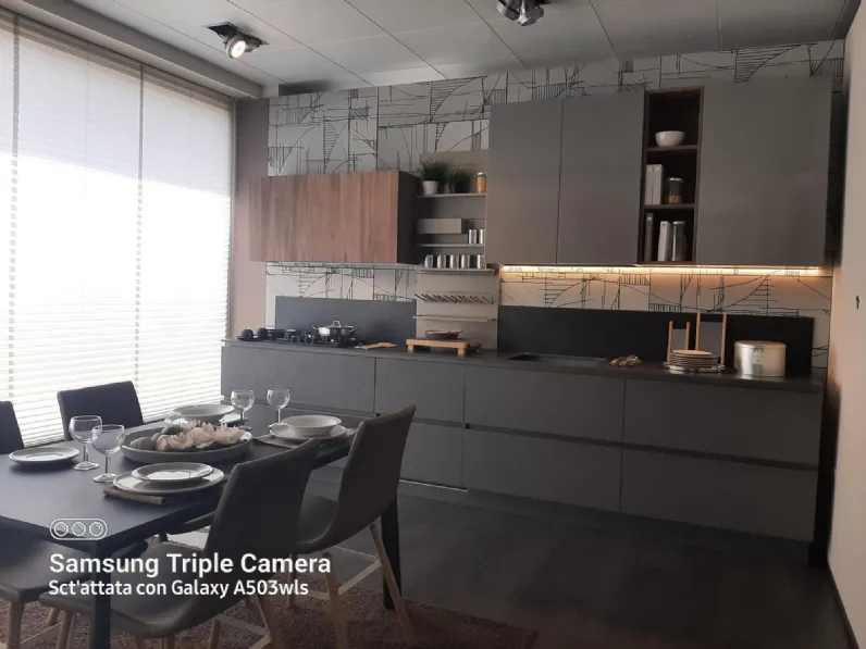 Cucina Round design grigio lineare Lube cucine scontata 54%