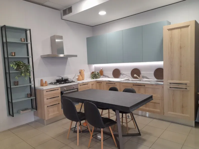 Cucina rovere chiaro country ad angolo Riviera Colombini casa a soli 3500