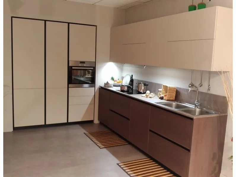 Cucina rovere chiaro design ad angolo Sohoo anta vassoio Doimo cucine a soli 7500