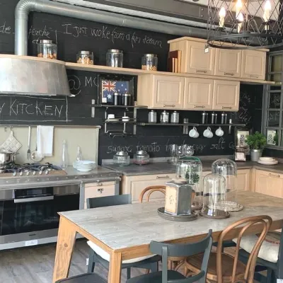 Cucina rovere chiaro industriale ad angolo Marchi cucine 56mi a soli 21500