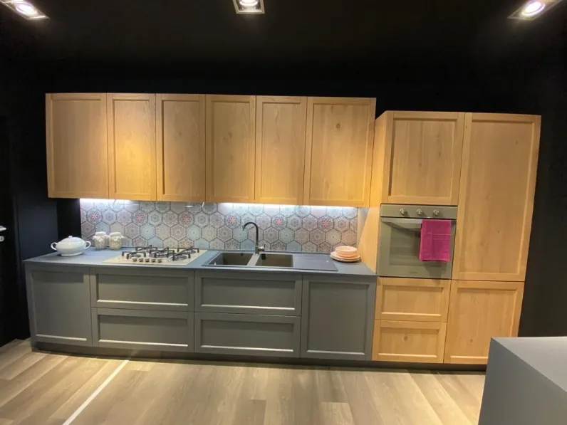 Cucina rovere chiaro industriale lineare Noah Prima cucine a soli 5500�