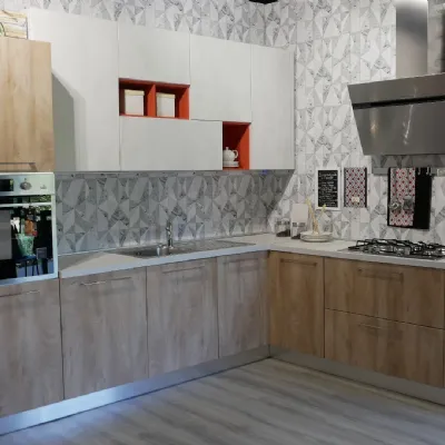 Cucina rovere chiaro moderna ad angolo Anta polimerica mm. 22 Artigianale