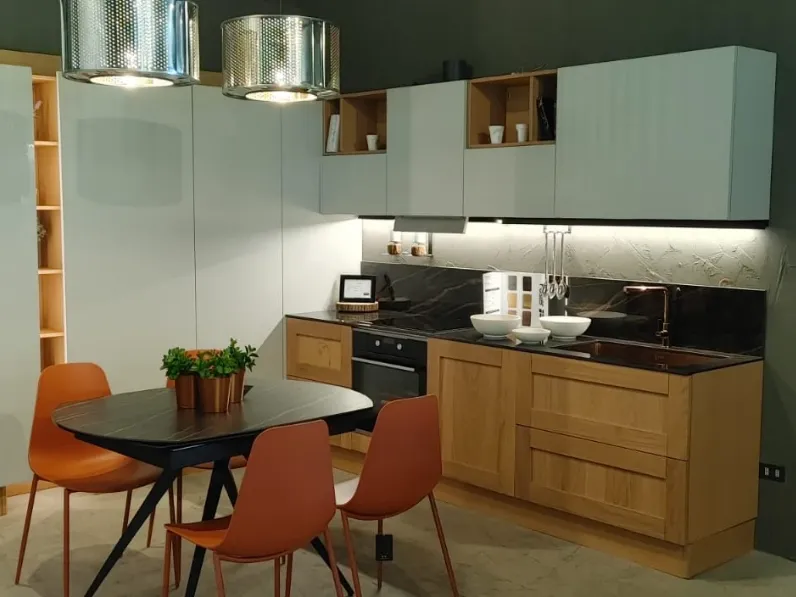 Cucina ad angolo moderna rovere chiaro Aran Cucina aran licia a soli 12756