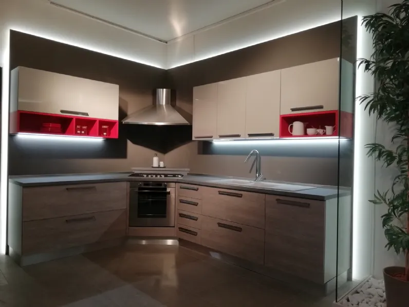 Cucina rovere chiaro moderna ad angolo Cloe Arredo3 in offerta