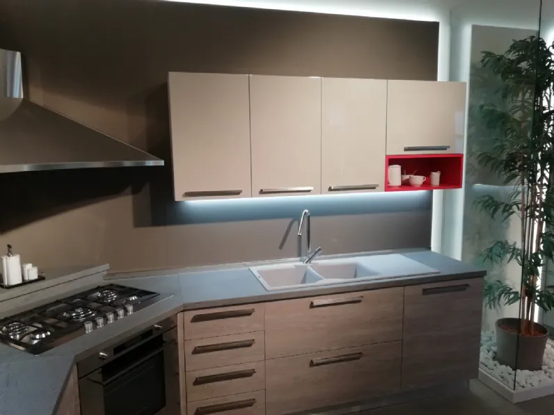 Cucina rovere chiaro moderna ad angolo Cloe Arredo3 in offerta