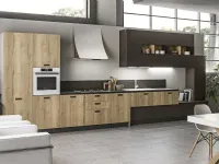 Cucina rovere chiaro moderna lineare Componibile Arrex a soli 7200
