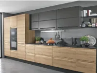 Cucina rovere chiaro moderna lineare Cucina moderna  lineare in offerta compresa di colonne grigio e olmo  Nuovi mondi cucine in Offerta Outlet