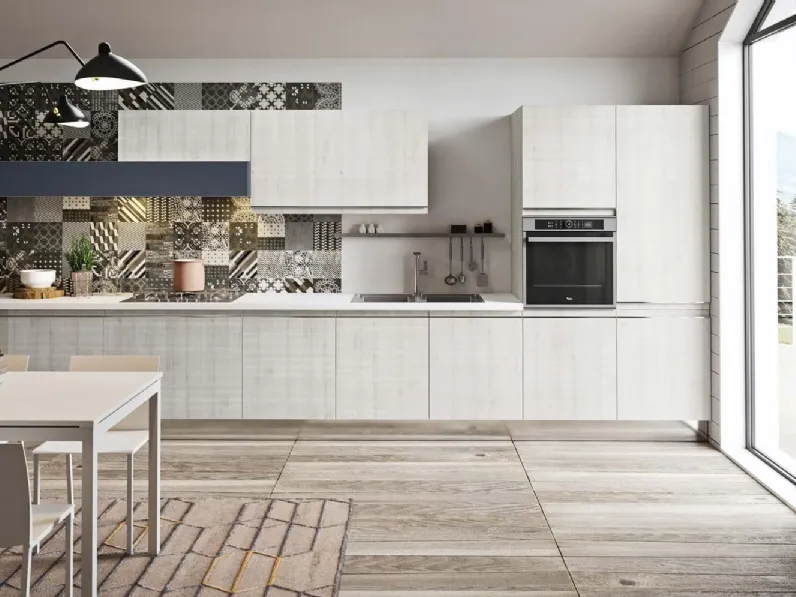 Cucina rovere chiaro moderna lineare Grace Aran