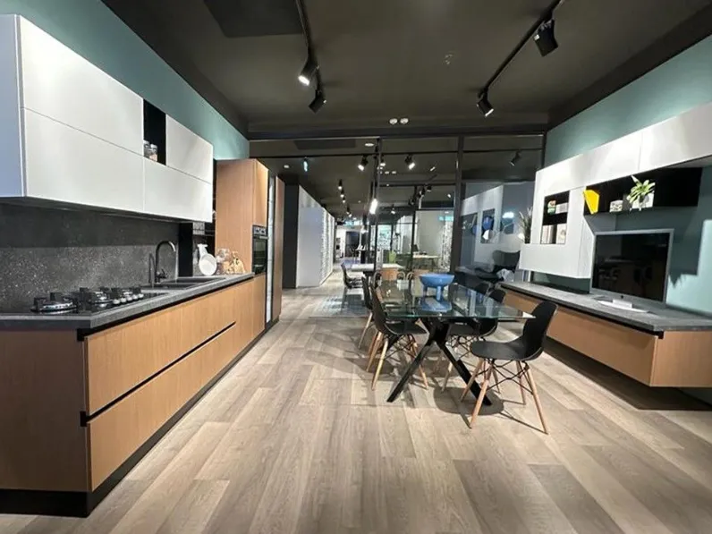 Cucina a PREZZI OUTLET in laminato materico Mobilturi -63%