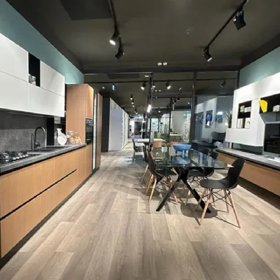 Cucina rovere chiaro moderna lineare Pop Mobilturi scontata