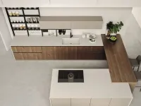 Cucina rovere moro moderna ad angolo Componibile Arrex in Offerta Outlet