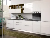 Cucina S75 Cucina mod.matilda in polimerico bianco lucido venato scontata del 35% OFFERTA OUTLET