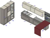 Cucina moderna con penisola Carattere Scavolini a prezzo ribassato