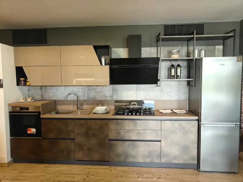 Cucina lineare in laminato materico altri colori Liberamente a prezzo scontato