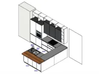 Cucina Scavolini moderna con penisola bianca in melaminico Motus 