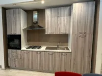 Cucina Net cucine moderna lineare rovere chiaro in laminato materico Smart