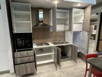 Cucina Net cucine moderna lineare rovere chiaro in laminato materico Smart