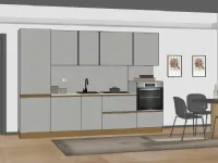 Cucina grigia moderna lineare Smart k Gicinque in Offerta Outlet
