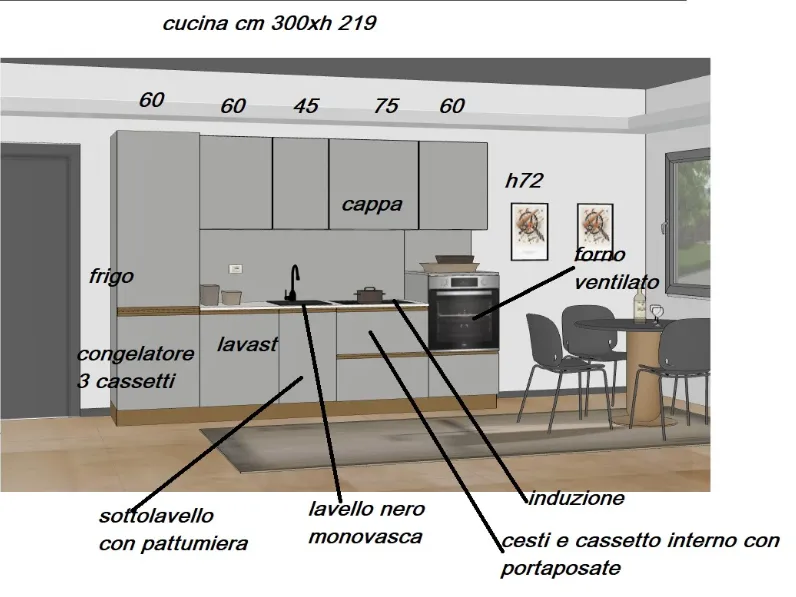 Cucina modello Smart k Gicinque PREZZO SCONTATO 39%