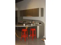 Cucina Snaidero design con penisola grigio in laccato opaco Ola 20