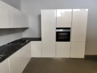 Cucina Arrex moderna ad angolo bianca in laminato lucido Sole