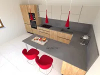 Cucina Sp22 moderna tortora con penisola Astra