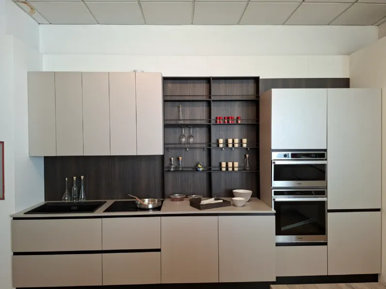 Cucina Spring  job moderna tortora Dibiesse lineare scontata 30%