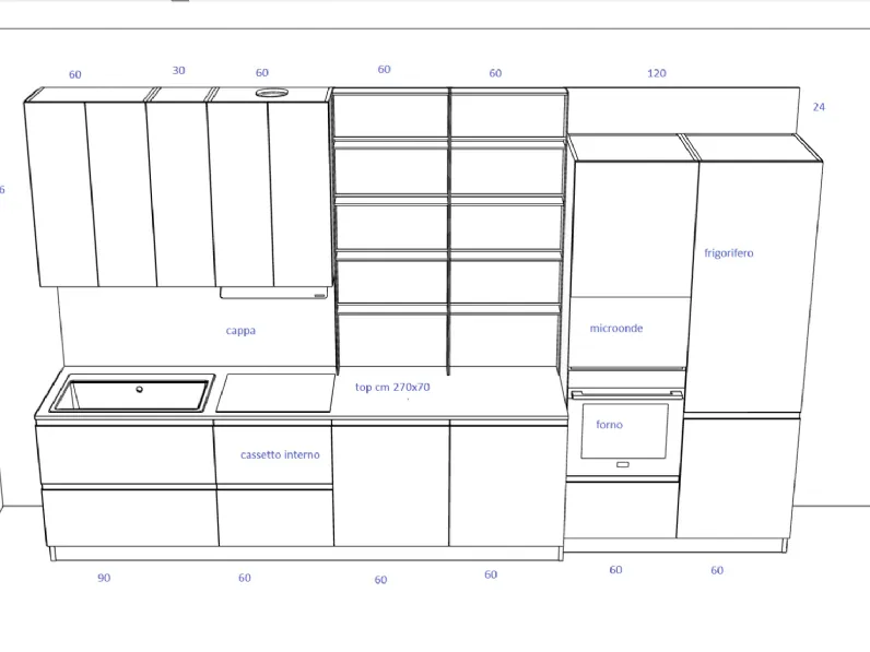 Cucina a prezzo scontato lineare moderna Spring  job Dibiesse