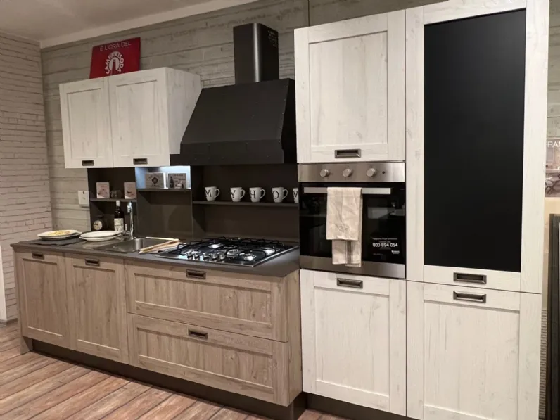 Cucina bianca moderna con penisola Stosa City a soli 8942