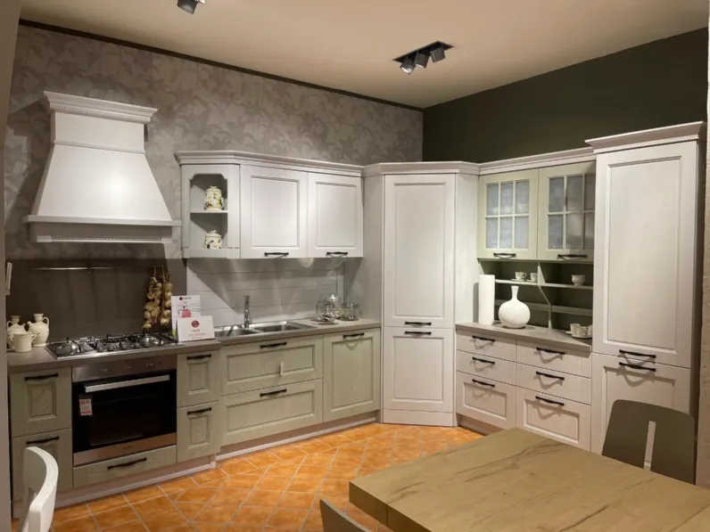 Cucina Cv 633 virginia  classica bianca Stosa ad angolo scontata 43%