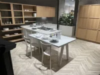 Cucina con penisola in legno a prezzo ribassato 65%