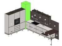 Cucina con penisola in laminato opaco a prezzo ribassato 30%