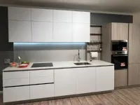 Cucina a prezzo ribassato lineare design Cucina total white Stosa