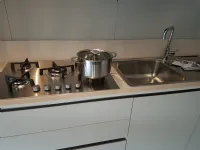 Cucina Stosa cucine moderna ad angolo magnolia in laminato opaco Infinity diagonal