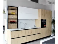 Cucina moderna lineare Infinity Stosa in rovere chiaro e natura a 4700.