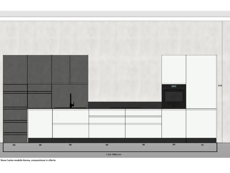 Cucina bianca moderna lineare Karma Stosa a soli 5525 Euro