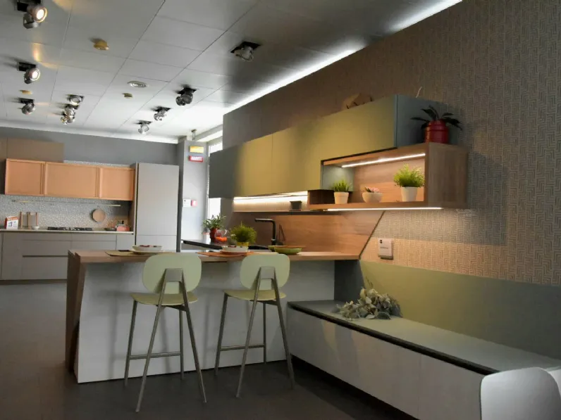 Cucina altri colori design con penisola Stosa Metropolis fenix cemento  a soli 13500 Euro