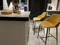 Cucina Stosa moderna ad isola bianca in polimerico opaco Cv 646 aleve